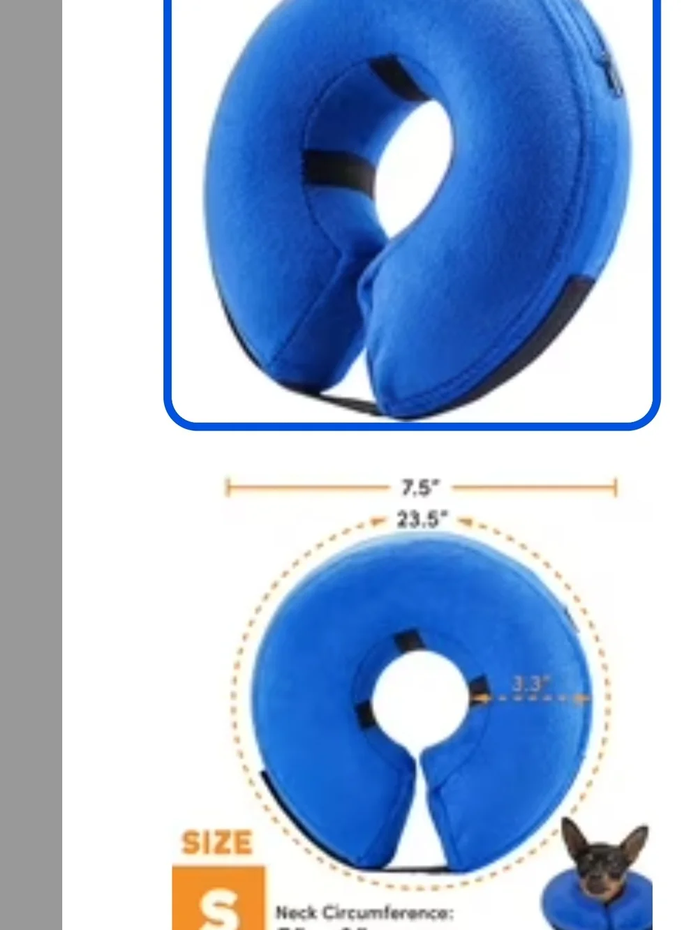 XL Blue Inflatable Dog Recovery Collar (40)